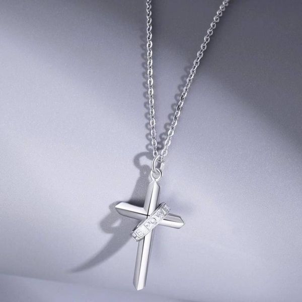 hearts/chrome classic crosin ch cross necklace s25 silver men's fashion send boyfriend hip hop pendant simple and versatile jewelry lig